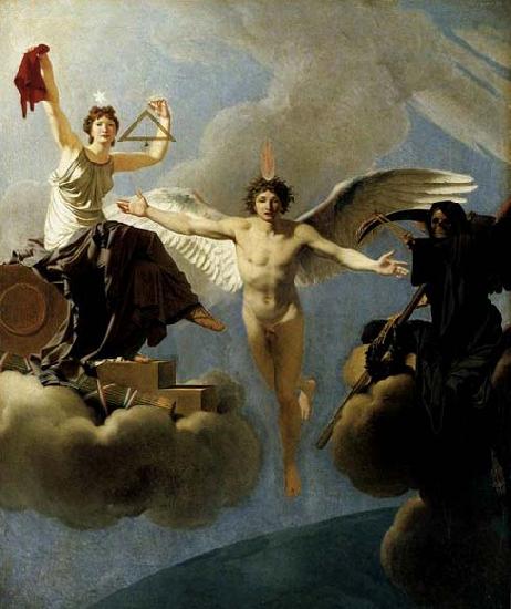 Baron Jean-Baptiste Regnault The Genius of France between Liberty and Death oil painting image
